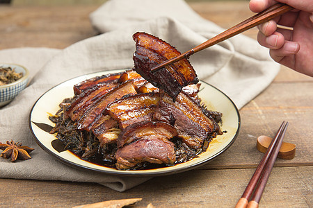 梅干菜扣肉梅干菜扣肉饼高清图片