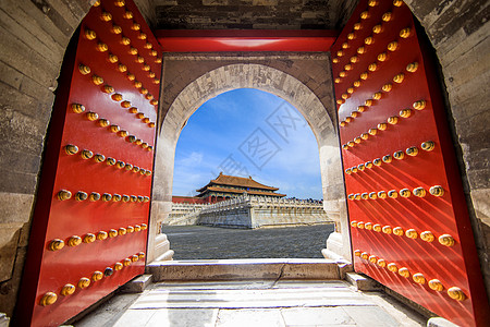 建筑大门北京古建筑背景