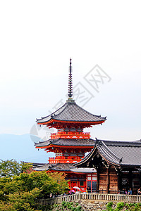 山上寺庙清水寺观音塔背景