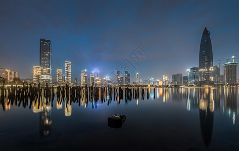 深圳城市深圳后海夜景背景