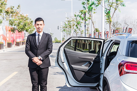 开车门白手套背景