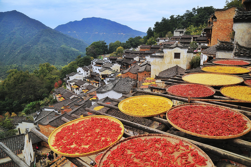 婺源篁岭晒秋图片