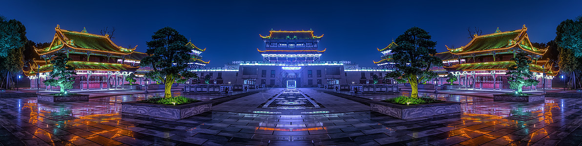 古建筑全景 夜景高清图片