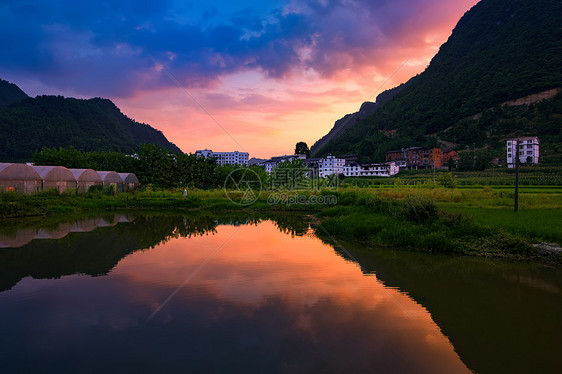 田园夕阳图片