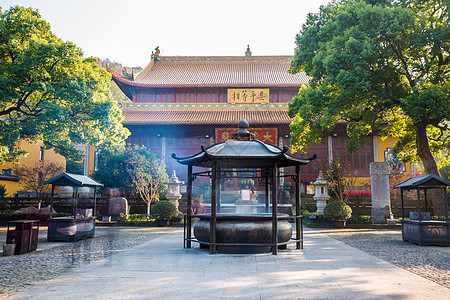 佛香杭州西湖净慈寺背景