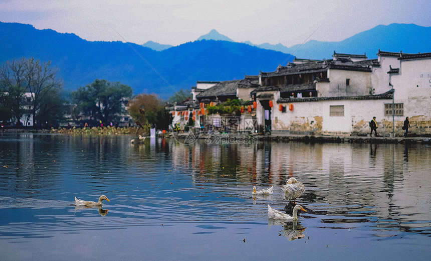 安徽皖南著名旅游景区宏村风光图片