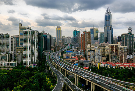 上海都市高架桥城市风光图片