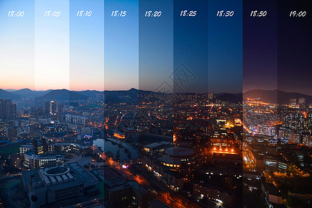 夜空下的城市大连夜景时间切片背景