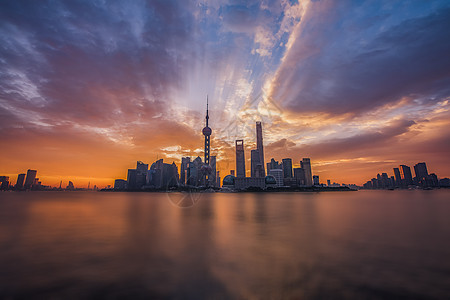 陆家嘴日落上海城市风景高清图片