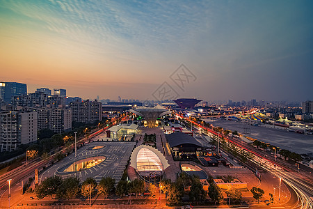 餐厅夜景世博园区背景