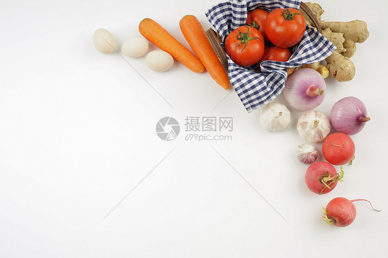新鲜食材蔬菜摆放图片