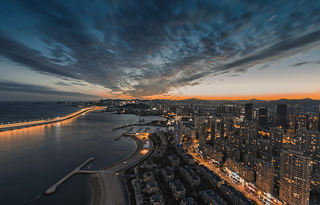 大连星海湾夜色背景图片