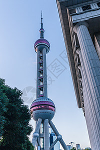 风景上海地标东方明珠背景