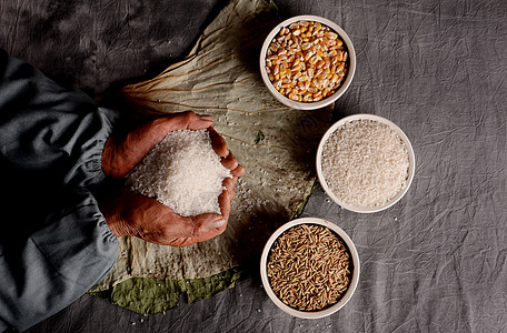 杂粮米饭有机大米背景