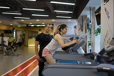 健身房健身动作指导背景图片