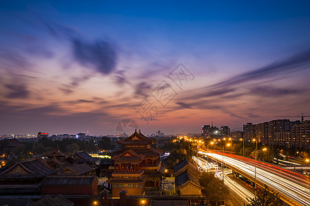 北京雍和宫夜景背景图片