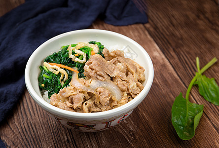 日式盖浇饭日式牛丼饭背景