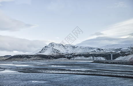 保千里冰岛冰川瀑布背景