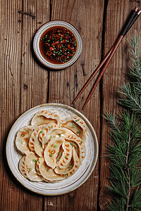 蒸饺素三鲜水饺高清图片