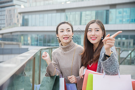 闺蜜购物逛街背景图片