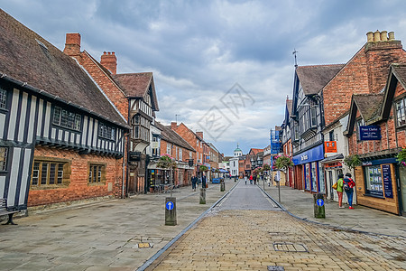 街道老式的英国建筑英国伦敦街景背景