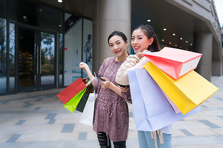 女性商城购物背景图片