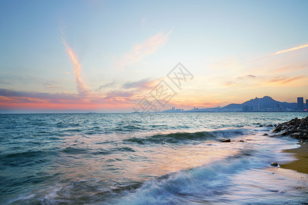 青岛石老人海滩背景