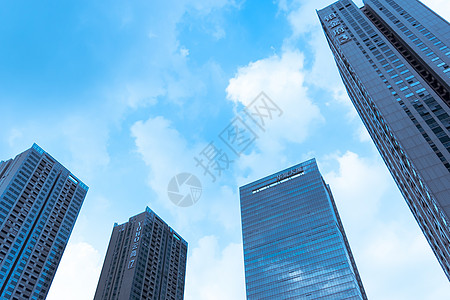 创意大气国潮文化宣传海报城市大楼天空背景背景