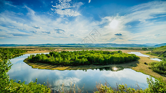 呼伦贝尔草原自然风光背景图片