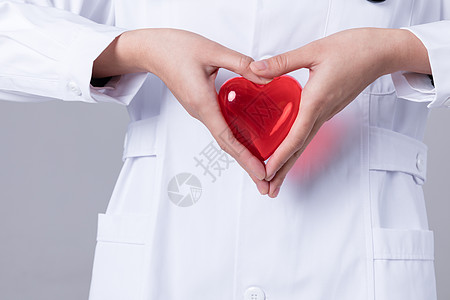 护士爱心素材医生双手做爱心手势背景