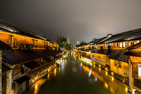 乌镇夜景背景图片