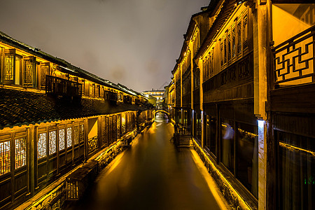 西栅乌镇夜景背景