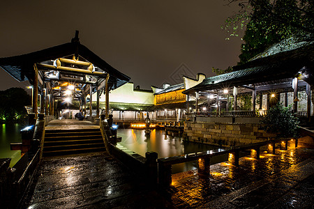 乌镇夜景背景图片