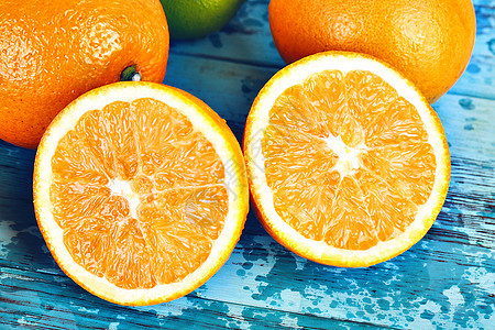 橙子两个切开的橙子高清图片