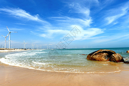 福建漳州六鳌风车沙滩图片