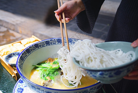 美食原料云南特色过钱米线手夹米线背景