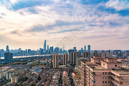 上海杨浦区城市建筑风光背景图片