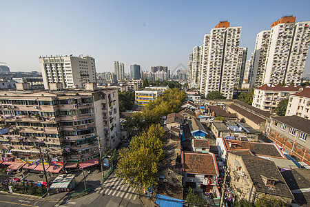 城市发展中的拆迁房背景图片