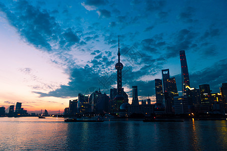 夜上海建筑背景图片