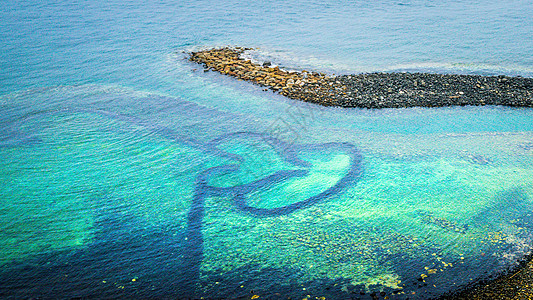 石螺口海滩台湾澎湖七美岛双心石沪背景