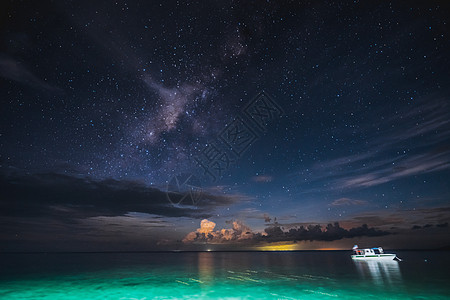 中央马来西亚仙本那海上星空背景