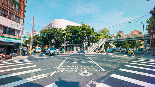 斑马线红绿灯台湾台北北投街景背景