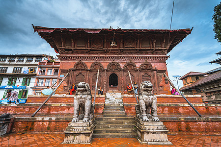 俯瞰加德满都尼泊尔加德满都寺庙背景