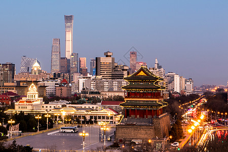 古建筑夜景正阳门背景