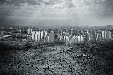 干旱的城市背景图片