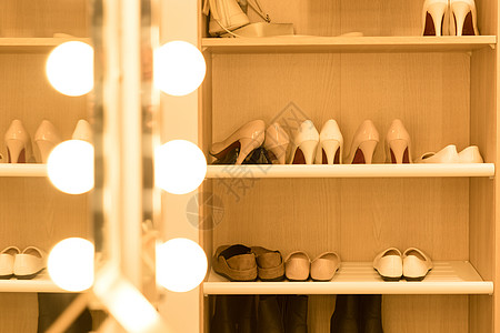 鞋子背景女性高跟鞋鞋柜背景