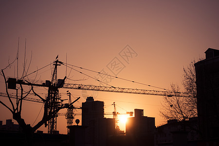城市化进程中的拆迁和建设背景图片
