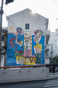 城市墙绘素材废墟中的涂鸦背景