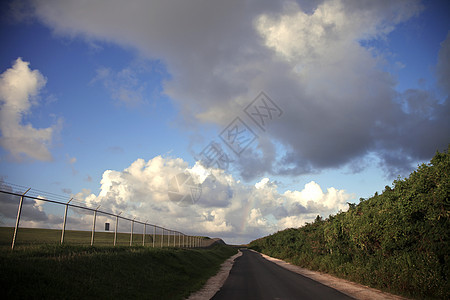 塞班岛公路背景图片
