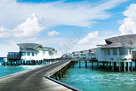 马尔代夫海上小屋高清图片